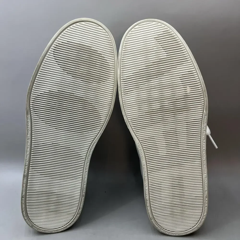 Thousand Fell Lace Up Vegan Walking Shoes Women Size 8 White Comfort Low Sneaker